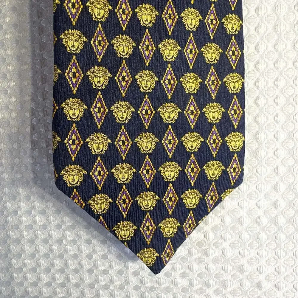 Vintage Gianni Versace Medusa Head Baroque Silk Tie